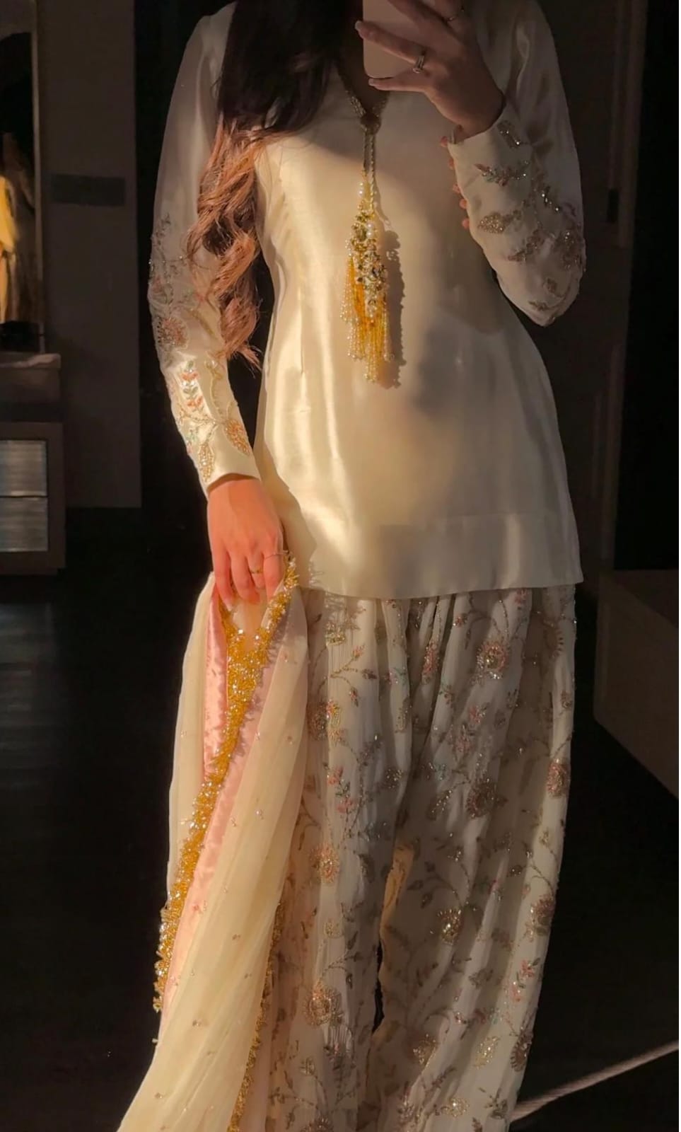 Butter Silk Cutdana Embroidered 3-Piece Suit