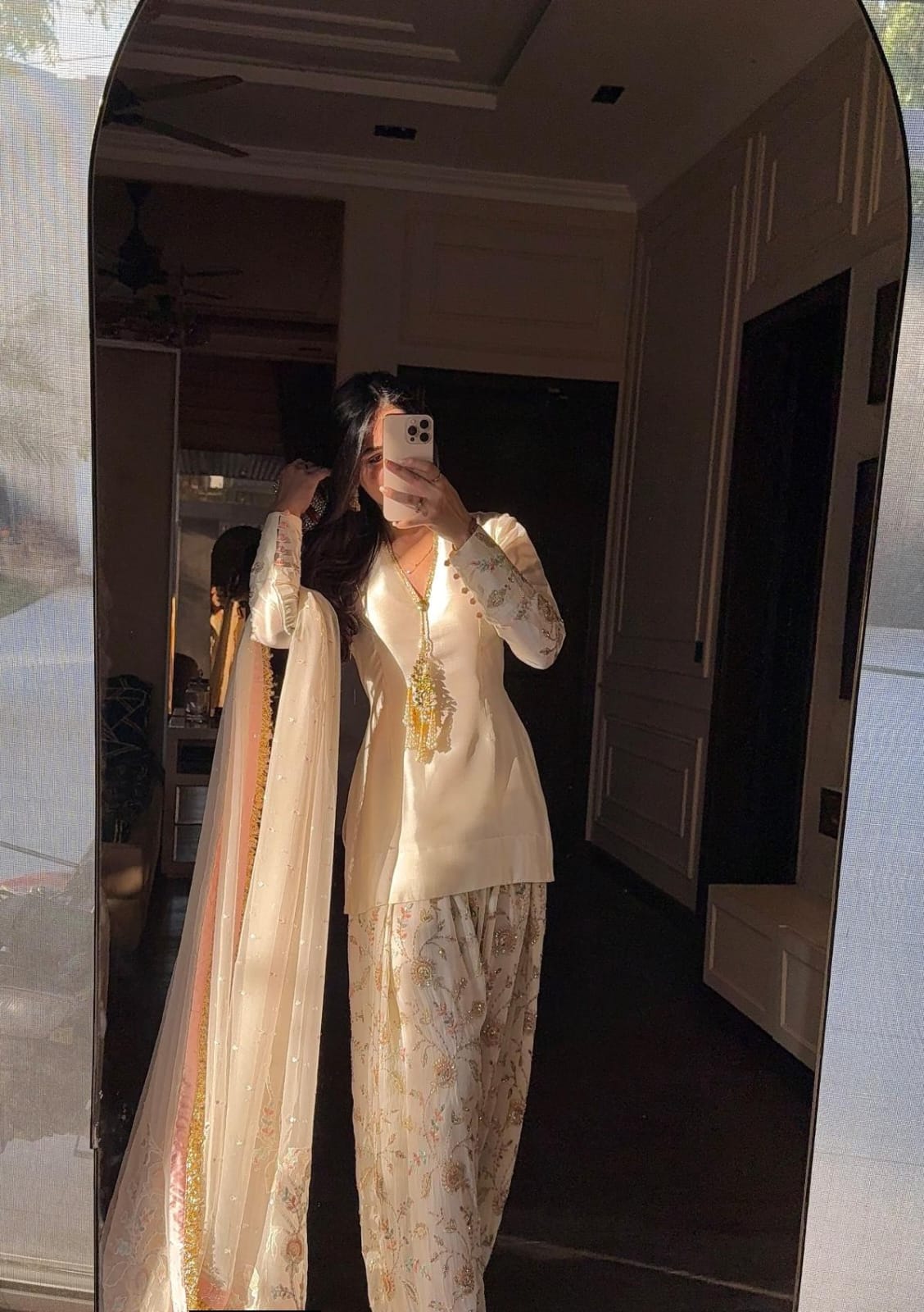 Butter Silk Cutdana Embroidered 3-Piece Suit - Image 2