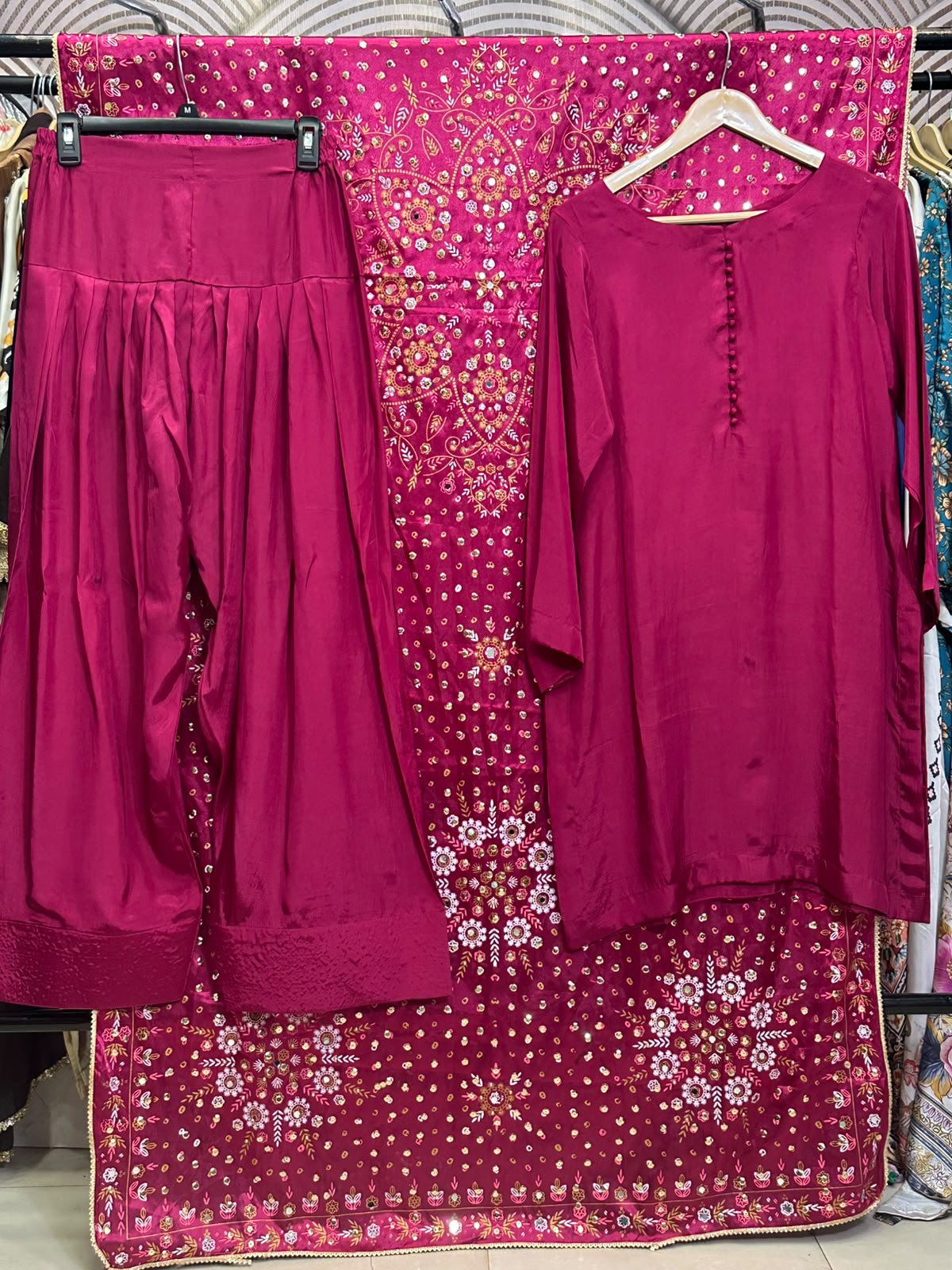 Russian Silk Embroidered 3-Piece Suit