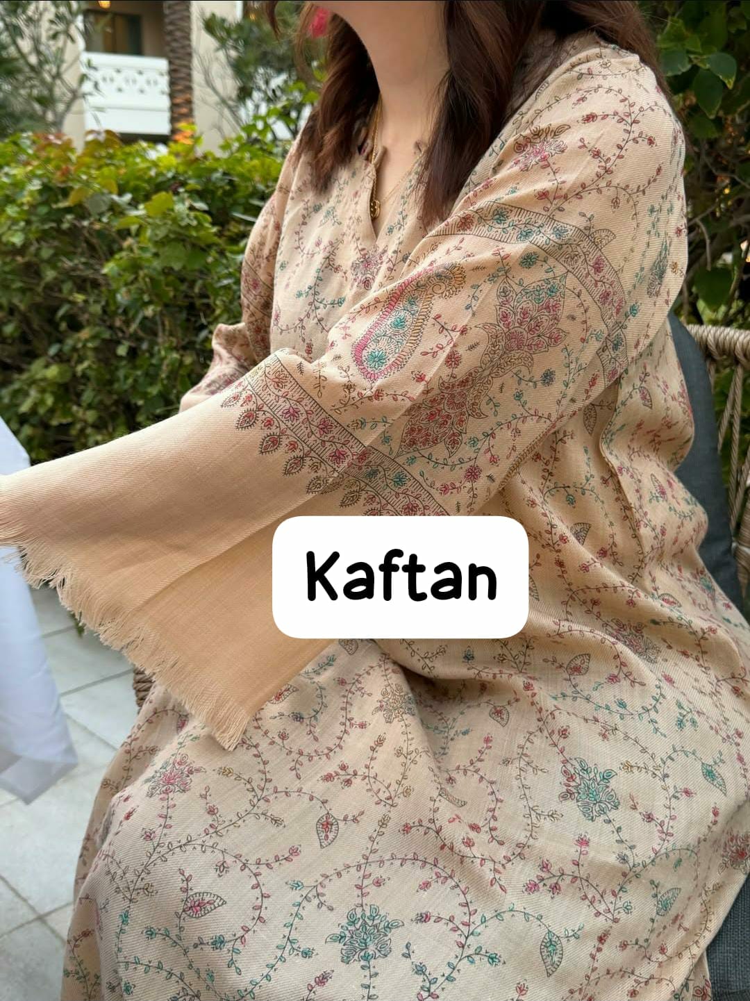 Luxury Pashmina Embroidered Kaftan